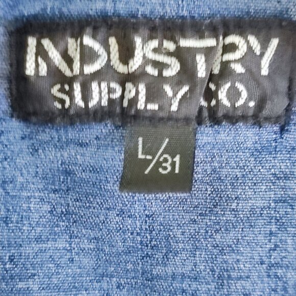 Industry Supply Co. jean jacket handmade decorated blue women's size L/31 - Picture 5 of 13